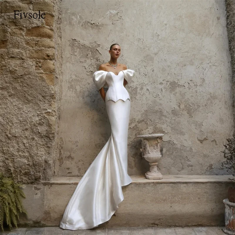 Fivsole Regal Off The Shoulder Mermaid Wedding Dress Backless Bride Gowns Floor Length Bride Dress vestidos de novia Customized
Fivsole Regal Off The Shoulder Mermaid Wedding Dress Backless Bride Gowns Floor Length Bride Dress vestidos de novia Customized