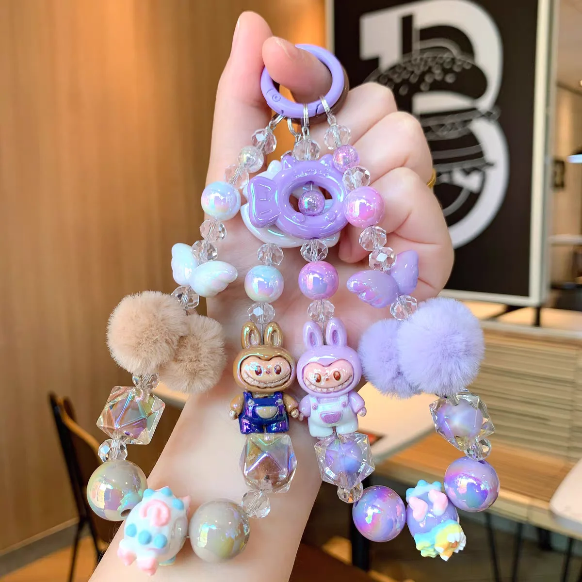 For Labubu Painted Beads Hairball Keychain Sweet Girl Anti-lost Wrist Strap Bracelet Earphone Case Charm Bag Decor Phone Chain
For Labubu Painted Beads Hairball Keychain Sweet Girl Anti-lost Wrist Strap Bracelet Earphone Case Charm Bag Decor Phone Chain