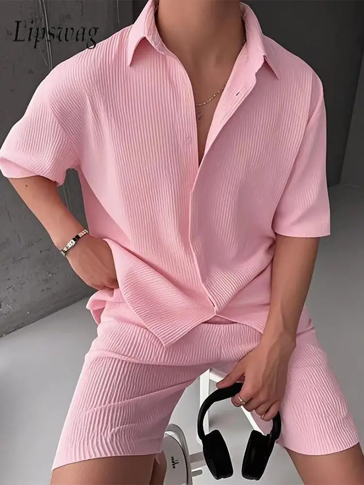 Streetwear Fashion Corduroy Two Piece Suits Men Summer Vintage Buttoned Short Sleeve Shirts And Shorts Outfits Mens Casual Sets
Streetwear Fashion Corduroy Two Piece Suits Men Summer Vintage Buttoned Short Sleeve Shirts And Shorts Outfits Mens Casual Sets