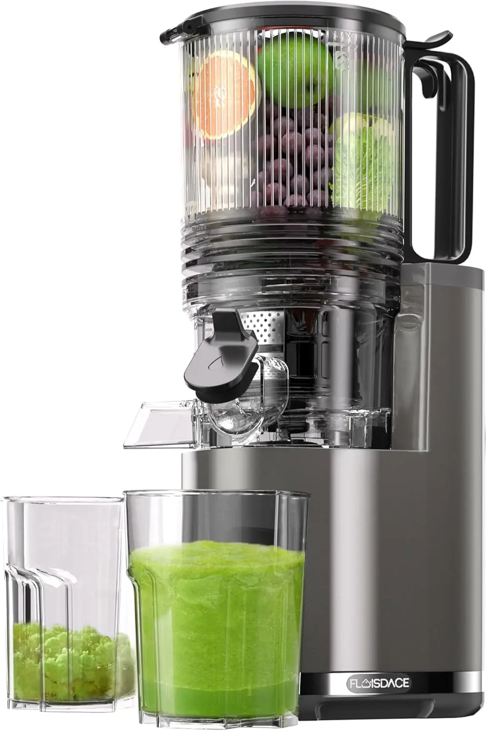 6.5" Wide Feed Chute Cold Press Juicer, 350W Slow Masticating for Whole Fruits & Vegetables, BPA-Free in Titanium Gray
6.5" Wide Feed Chute Cold Press Juicer, 350W Slow Masticating for Whole Fruits & Vegetables, BPA-Free in Titanium Gray