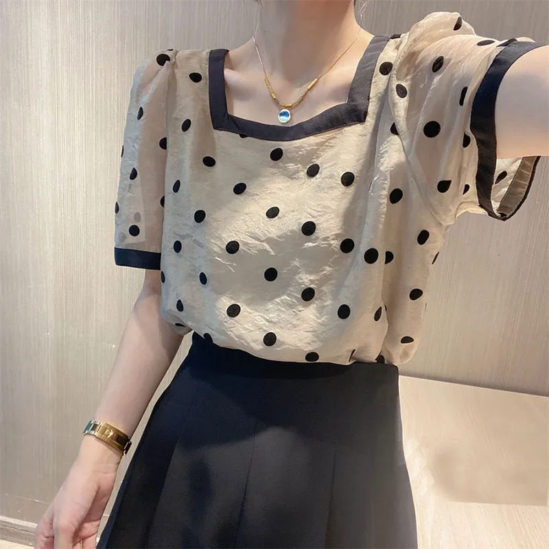 Fashion Printed Square Collar Batwing Sleeve Polka Dot Blouse Women's Clothing 2023 Summer New Oversized Casual Tops Sweet Shirt
Fashion Printed Square Collar Batwing Sleeve Polka Dot Blouse Women's Clothing 2023 Summer New Oversized Casual Tops Sweet Shirt