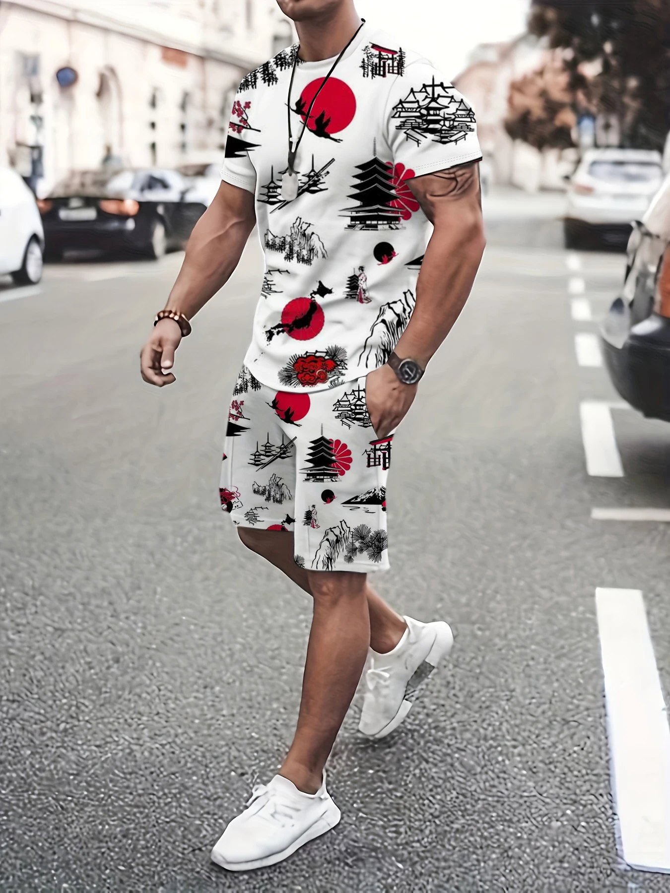 Men's Japanese Painting Culture Pattern 3D Fan Print T-shirt Shorts Set Children's Fashion Oversized Short-sleeved T-shirt
Men's Japanese Painting Culture Pattern 3D Fan Print T-shirt Shorts Set Children's Fashion Oversized Short-sleeved T-shirt