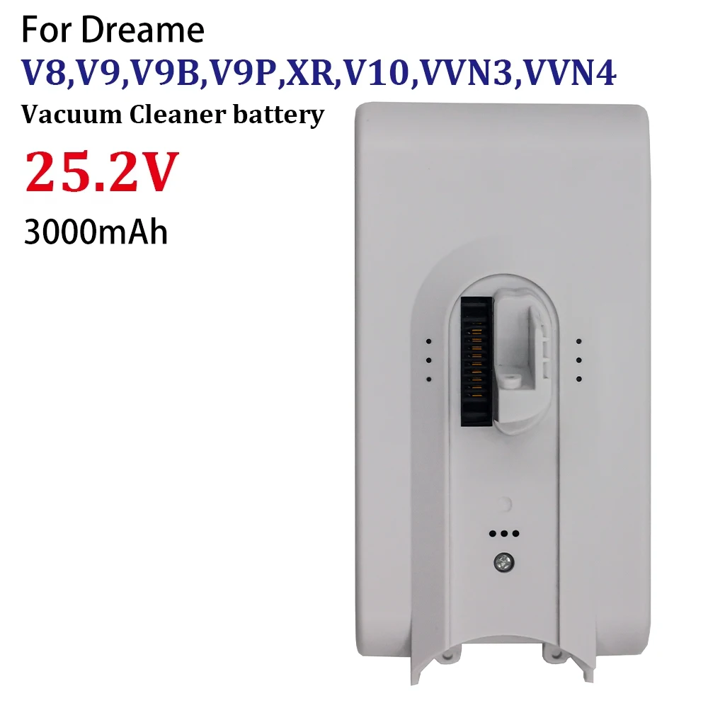 Сменный литиевый аккумулятор 25,2 В, 3000 мАч для Dreame V8 V9 V10 V9P XR VVN3 VVN4, аккумулятор для ручного беспроводного пылесоса
Сменный литиевый аккумулятор 25,2 В, 3000 мАч для Dreame V8 V9 V10 V9P XR VVN3 VVN4, аккумулятор для ручного беспроводного пылесоса