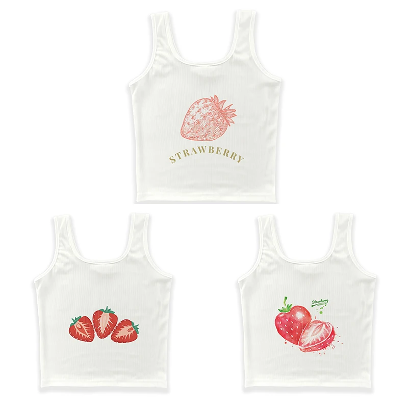 3 Piece Street Style Vest Women Crop Tops Summer Retro Cute Strawberry Pattern Y2k Vintage Women Emo Girl Letter Print Tank Tops
3 Piece Street Style Vest Women Crop Tops Summer Retro Cute Strawberry Pattern Y2k Vintage Women Emo Girl Letter Print Tank Tops