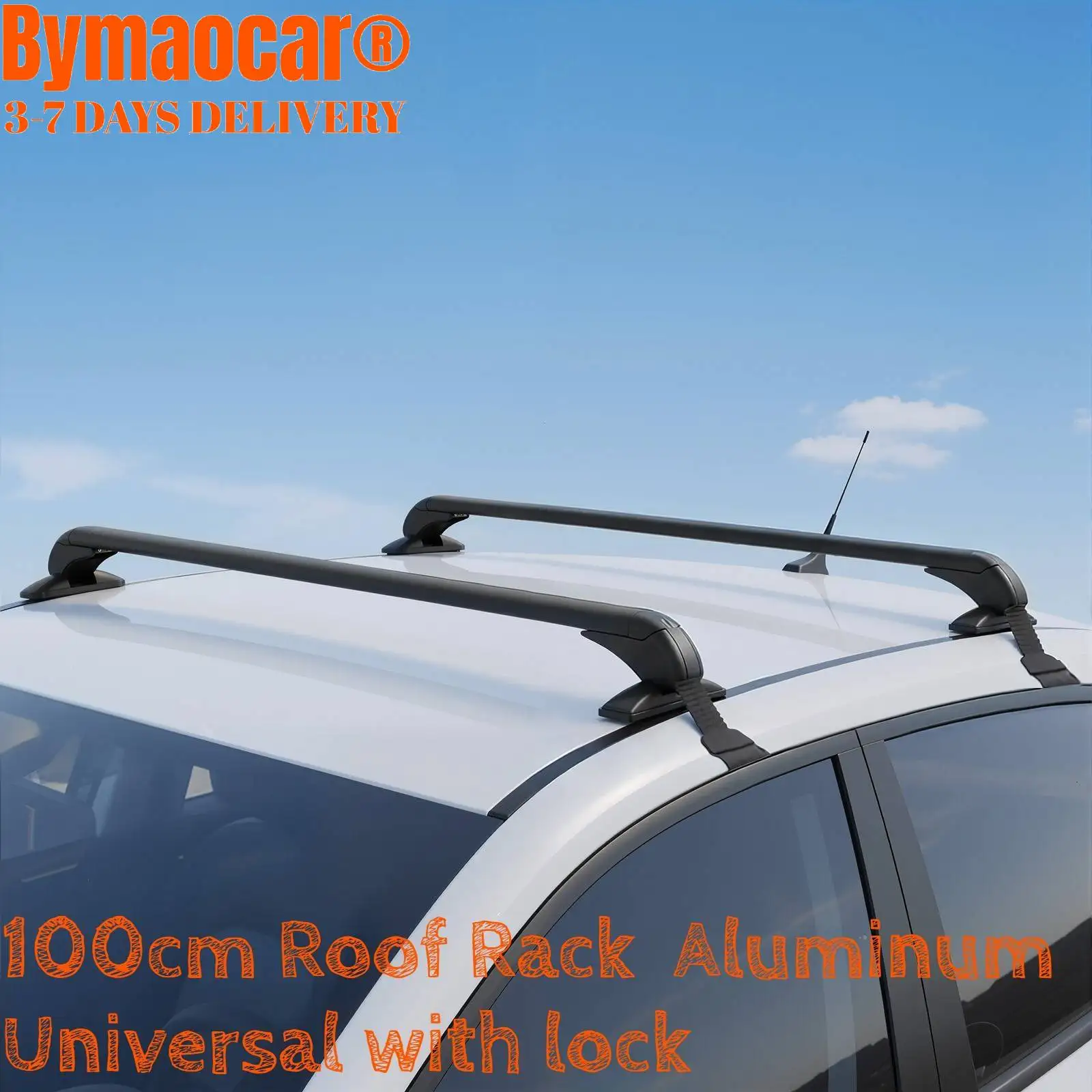 Roof Rack Aluminum Universal with lockable for 4 or 5 Door Cars, 100cm Cross Bar Max Load (Dynamic Load): 45kg/ 99 lbs Crossbar
Roof Rack Aluminum Universal with lockable for 4 or 5 Door Cars, 100cm Cross Bar Max Load (Dynamic Load): 45kg/ 99 lbs Crossbar