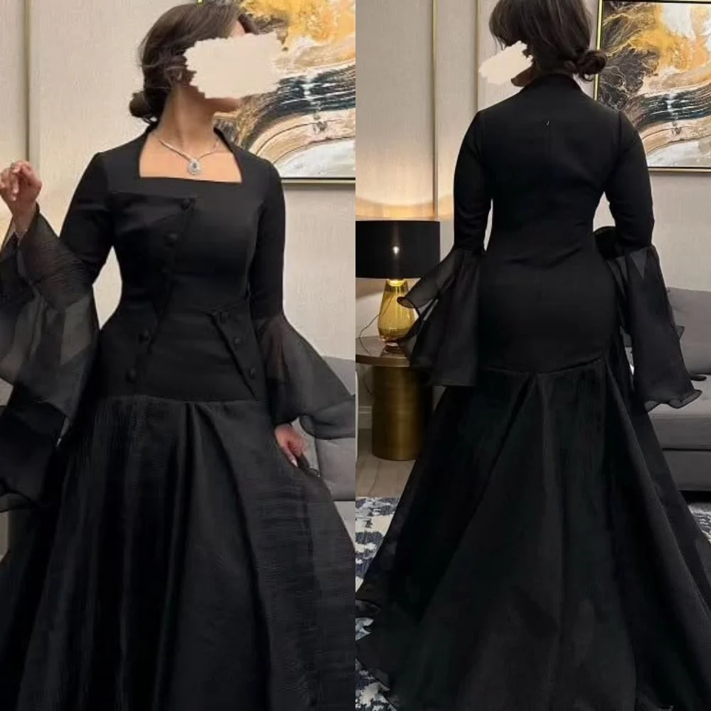 Customized Exquisite Black Evening Dress Scalloped Chiffon Long Sleeves Elegant Chapel Train Prom Dresses Classic Party Dress
Customized Exquisite Black Evening Dress Scalloped Chiffon Long Sleeves Elegant Chapel Train Prom Dresses Classic Party Dress