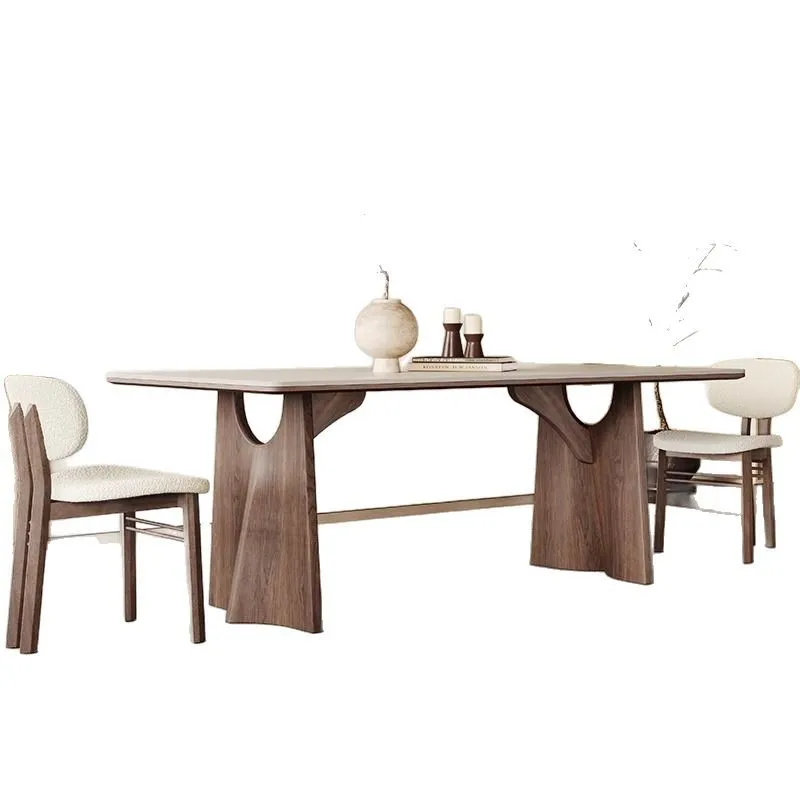 Ash wood dining table in the ancient style pure white rock slab, solid wood dining table and chairs
Ash wood dining table in the ancient style pure white rock slab, solid wood dining table and chairs