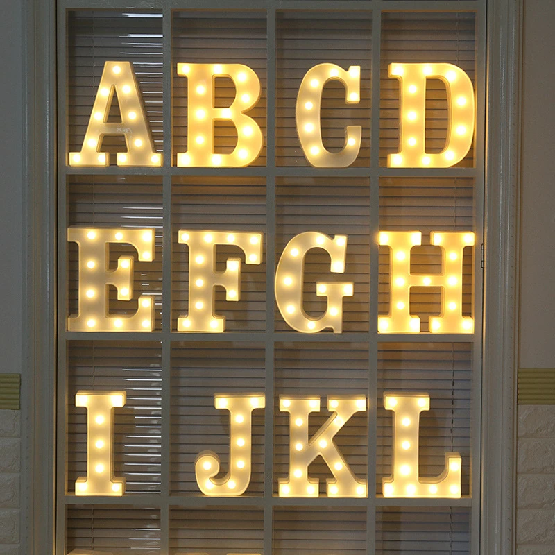 26 Letters White LED Night Light Marquee Sign Alphabet Lamp For Birthday New Year Valentine's Day Decoration
26 Letters White LED Night Light Marquee Sign Alphabet Lamp For Birthday New Year Valentine's Day Decoration