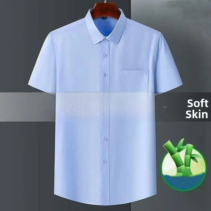 Ultra-Thin Ice Silk Short-Sleeve Shirt Men's Summer Business Casual Breathable Standard Fit Polyester Fiber Shirt with Pocket
Ultra-Thin Ice Silk Short-Sleeve Shirt Men's Summer Business Casual Breathable Standard Fit Polyester Fiber Shirt with Pocket