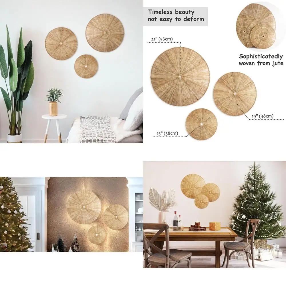 Набор плетеных настенных корзин PEMAR из 3 штук – круглый декор для стен из джута (23, 19, 15 дюймов), в стиле юго-западного бохо и скандинавском стиле
Набор плетеных настенных корзин PEMAR из 3 штук – круглый декор для стен из джута (23, 19, 15 дюймов), в стиле юго-западного бохо и скандинавском стиле