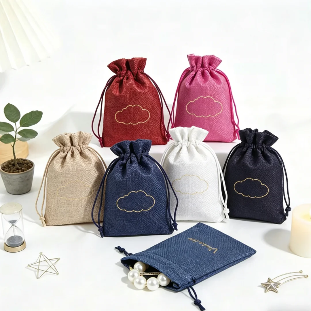 Custom Logo Colorful Linen Gift Bags Eco-Friendly Organic Reusable Durable Jute with Drawstring for Jewelry Pouches
Custom Logo Colorful Linen Gift Bags Eco-Friendly Organic Reusable Durable Jute with Drawstring for Jewelry Pouches