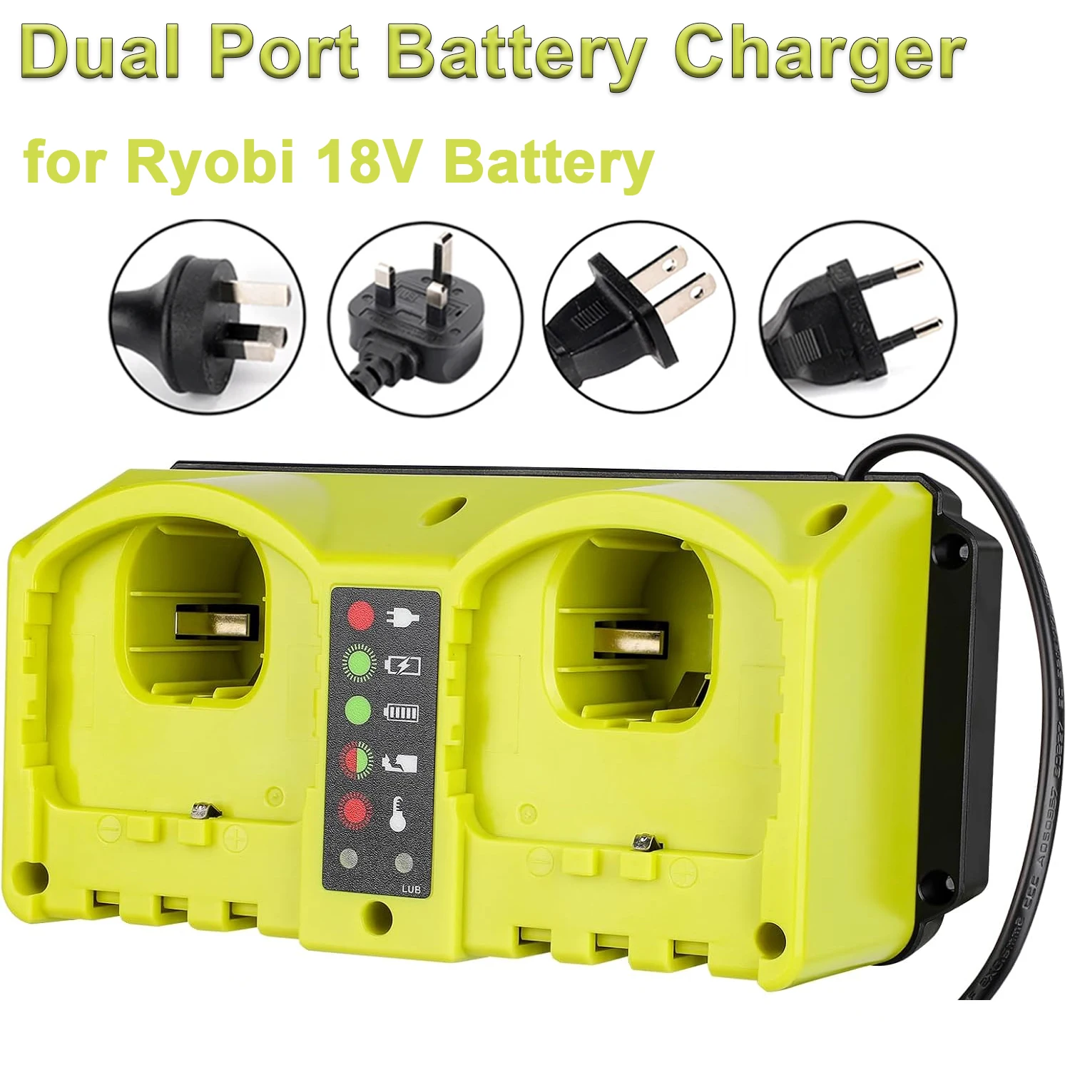 2 Port Rapid Super Fast Charger Station for Ryobi 18V Battery – Replacement Charger for Ryobi Tools (Battery Not Included)
2 Port Rapid Super Fast Charger Station for Ryobi 18V Battery – Replacement Charger for Ryobi Tools (Battery Not Included)