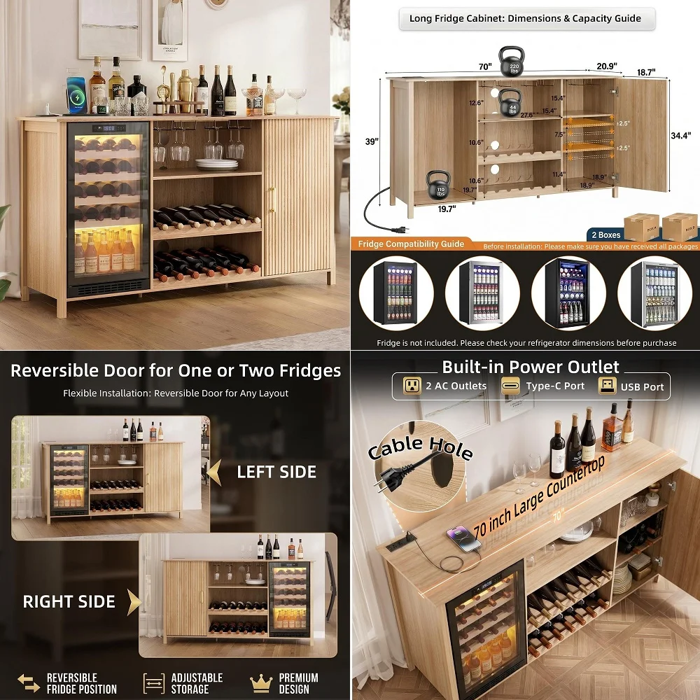 Fluted Sideboard Buffet Cabinet with Storage, Modern Buff Storage Cabinet with Drawers with Motion Sensor, Lighting, Adjustable
Fluted Sideboard Buffet Cabinet with Storage, Modern Buff Storage Cabinet with Drawers with Motion Sensor, Lighting, Adjustable