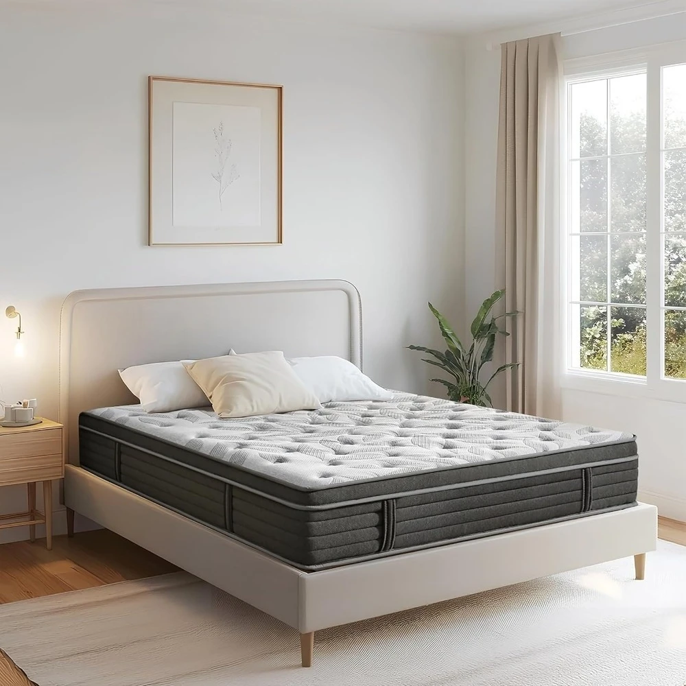 Queen Mattress – 12 Inch Hybrid Mattress In A Box, Enhanced Individually Pocket Springs, Medium Firm Feel, Pressure Relief & Br
Queen Mattress – 12 Inch Hybrid Mattress In A Box, Enhanced Individually Pocket Springs, Medium Firm Feel, Pressure Relief & Br