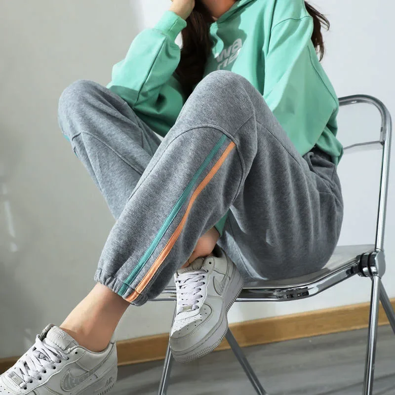 Design Casual Korean Fashion All-match High Gray Sweatpants for Women New Spring Autumn Harem Tie Feet Chic Black Trousers LJ462
Design Casual Korean Fashion All-match High Gray Sweatpants for Women New Spring Autumn Harem Tie Feet Chic Black Trousers LJ462