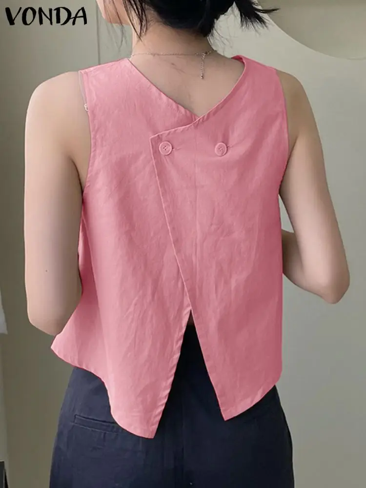 Summer Tank Tees 2024 Sleeveless Beach Tops VONDA Women Fashion Solid Color Camis Casual Loose Solid Color Shirts Split Back
Summer Tank Tees 2024 Sleeveless Beach Tops VONDA Women Fashion Solid Color Camis Casual Loose Solid Color Shirts Split Back