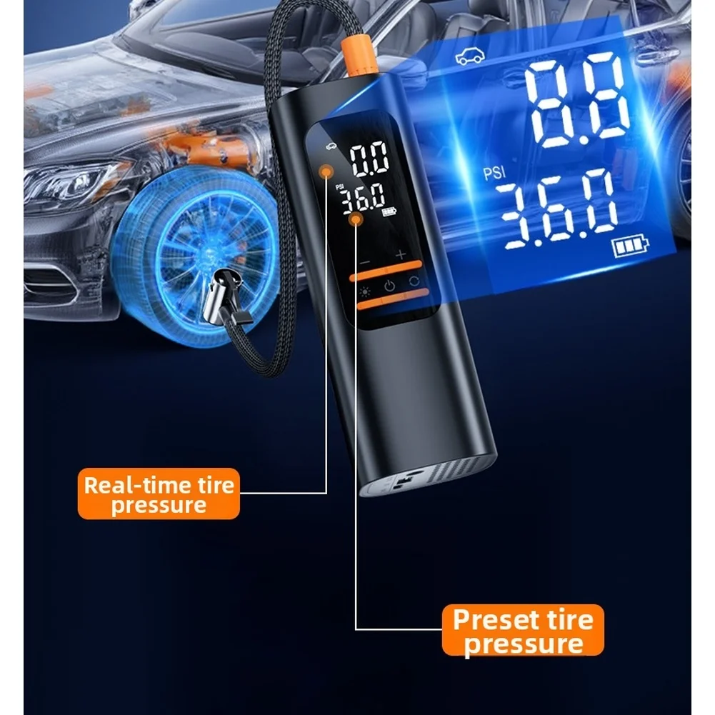 Накавной автомобильный беспроводной воздушный насос с цифровым дисплеем Портативный автомобильный воздушный насос Электрический автомобильный шинный насос 25 л/мин Воздушный поток Светодиодный резервный светильник ABS
Накавной автомобильный беспроводной воздушный насос с цифровым дисплеем Портативный автомобильный воздушный насос Электрический автомобильный шинный насос 25 л/мин Воздушный поток Светодиодный резервный светильник ABS