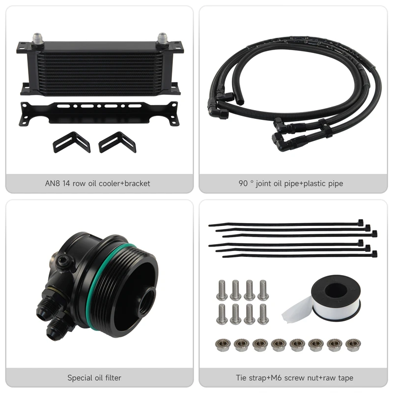 8AN 14 Rows Oil Cooler Kit For Toyota 1/2/3/4/5GR 8AR Engine Turbo Reiz Crown FJ Cruiser Land Cruiser Prado Highlander Aluminum
8AN 14 Rows Oil Cooler Kit For Toyota 1/2/3/4/5GR 8AR Engine Turbo Reiz Crown FJ Cruiser Land Cruiser Prado Highlander Aluminum