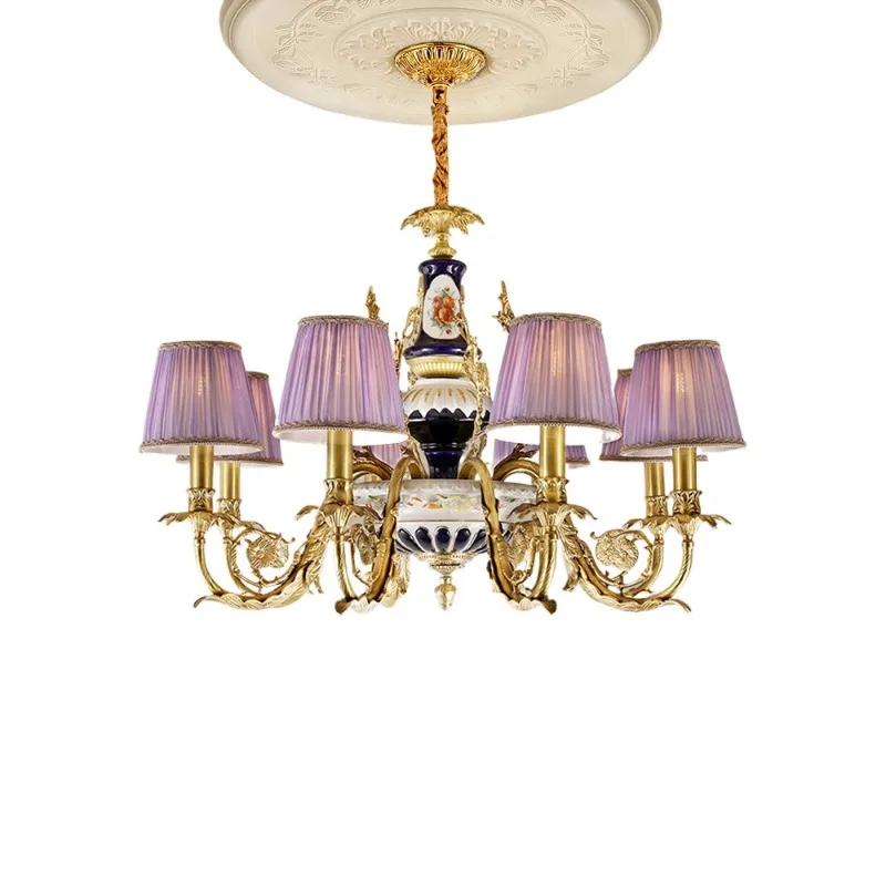 French all-copper chandelier, living room dining room retro ceramic atmosphere personalized luxury European creative bedroom
French all-copper chandelier, living room dining room retro ceramic atmosphere personalized luxury European creative bedroom