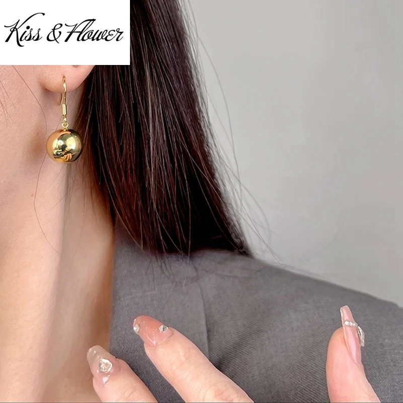 KISS&FLOWER 24KT 12mm Gold Ball Drop Earrings For Women Wedding Party Birthday Christmas Bride Mother Girl Ladies Gifts ER532
KISS&FLOWER 24KT 12mm Gold Ball Drop Earrings For Women Wedding Party Birthday Christmas Bride Mother Girl Ladies Gifts ER532
