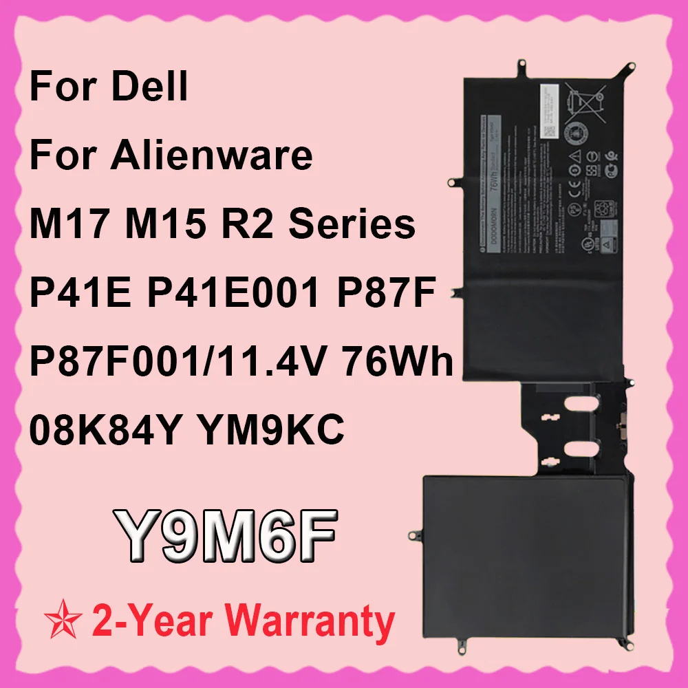DODOMORN 11.4V 76Wh For Dell For Alienware M15 M17 R2 P41E P87F Series Y9M6F Laptop Battery Rechargeable Batteries 08K84Y YM9KC
DODOMORN 11.4V 76Wh For Dell For Alienware M15 M17 R2 P41E P87F Series Y9M6F Laptop Battery Rechargeable Batteries 08K84Y YM9KC