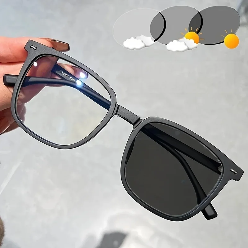 Photochromic Glasses Automatically Switch Colors with Ultra Light Matte Frame for Daily Wear Outdoor Driving and Cycling.
Photochromic Glasses Automatically Switch Colors with Ultra Light Matte Frame for Daily Wear Outdoor Driving and Cycling.