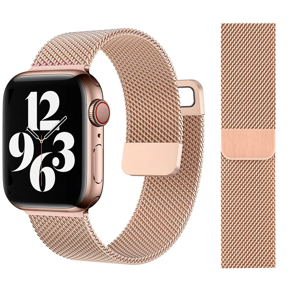 Stainless Steel Milanese Strap For Apple Watch 6 Se Band 44mm 40mm 42mm 38mm Smartwatch iWatch Series 345 Bracelet Magnetic Loop
Stainless Steel Milanese Strap For Apple Watch 6 Se Band 44mm 40mm 42mm 38mm Smartwatch iWatch Series 345 Bracelet Magnetic Loop