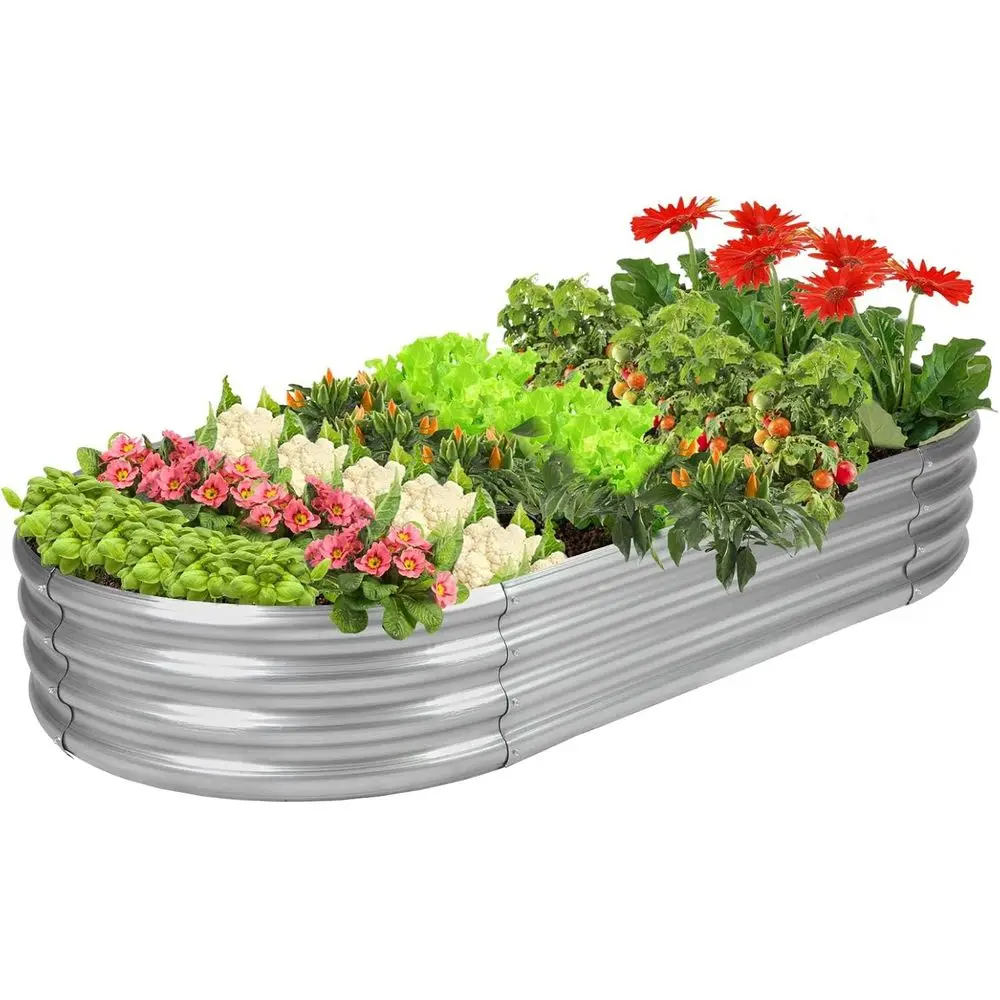 Raised Garden Bed, Galvanized Metal Planter Box Outdoor, 5ft Oval Rot-Resistant for Vegetables, Herbs, Recycled Material (Silver
Raised Garden Bed, Galvanized Metal Planter Box Outdoor, 5ft Oval Rot-Resistant for Vegetables, Herbs, Recycled Material (Silver