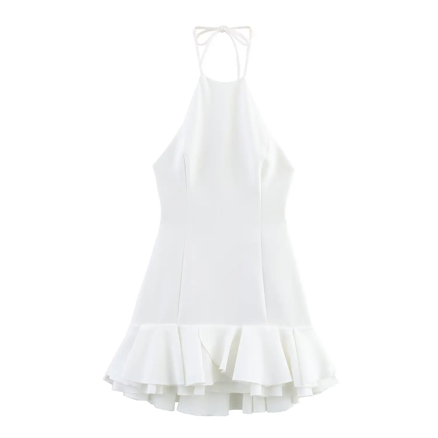 BM&MD&ZA Womens Sexy Sleeveless Off Shoulder Halter Neck Mini Dress with Cascading Layered Ruffled Hem
BM&MD&ZA Womens Sexy Sleeveless Off Shoulder Halter Neck Mini Dress with Cascading Layered Ruffled Hem