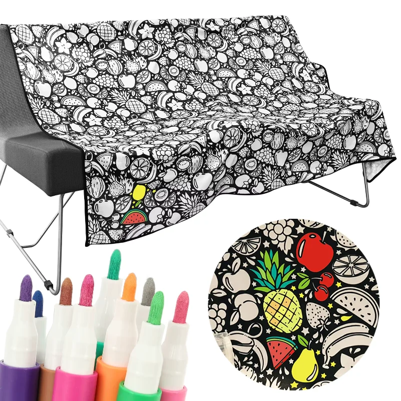 DIY Coloring Blanket with 24 Colored Markers Creative Personalization pattern blanket Stress Relief Unique Paint art Decor Gift
DIY Coloring Blanket with 24 Colored Markers Creative Personalization pattern blanket Stress Relief Unique Paint art Decor Gift