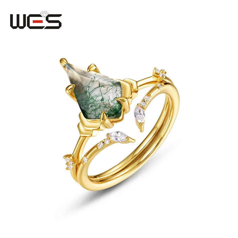 WES 925 Серебряный набор колец с натуральным зеленым драгоценным камнем для женщин с уникальным моховым агатом, обручальные роскошные ювелирные изделия, подарок, оптовая продажа
WES 925 Серебряный набор колец с натуральным зеленым драгоценным камнем для женщин с уникальным моховым агатом, обручальные роскошные ювелирные изделия, подарок, оптовая продажа