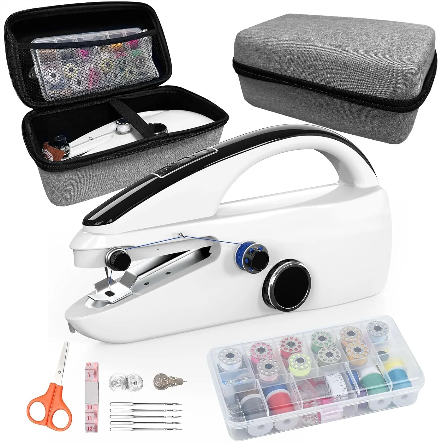 Handheld Sewing Machine for Beginners, Portable Mini Sewing Kit with 20 Color Threads, Dual Power Supply, Compact Design for
Handheld Sewing Machine for Beginners, Portable Mini Sewing Kit with 20 Color Threads, Dual Power Supply, Compact Design for