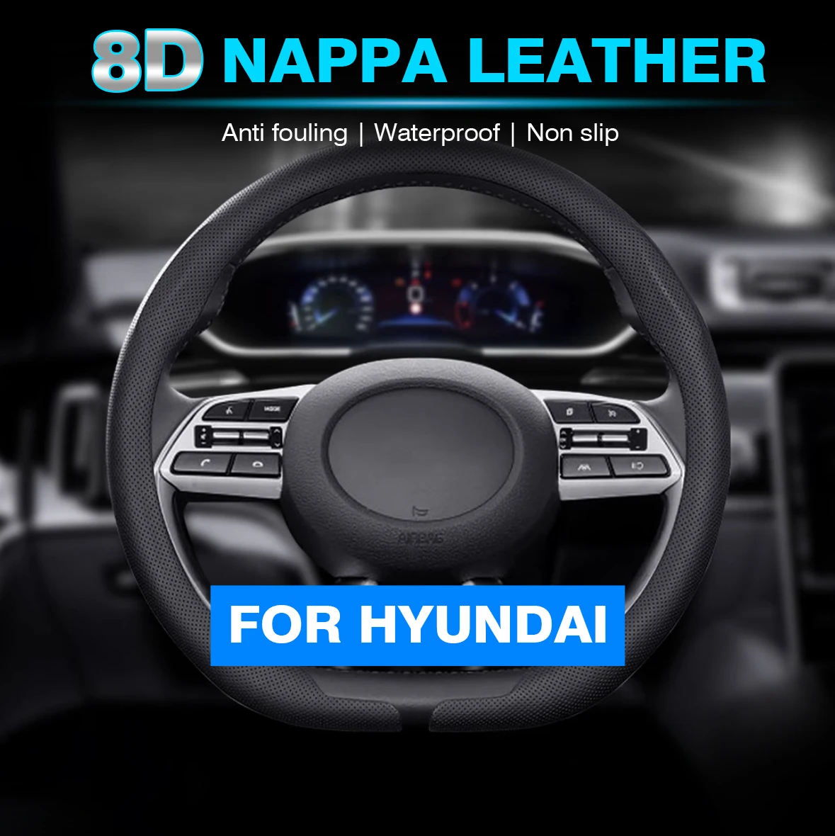 Nappa Leather Car Steering Wheel Cover For Hyundai Kona Tucson I10 I20 I30 I40 Getz IX35 Venue Veloster Elantra Auto Accessories
Nappa Leather Car Steering Wheel Cover For Hyundai Kona Tucson I10 I20 I30 I40 Getz IX35 Venue Veloster Elantra Auto Accessories