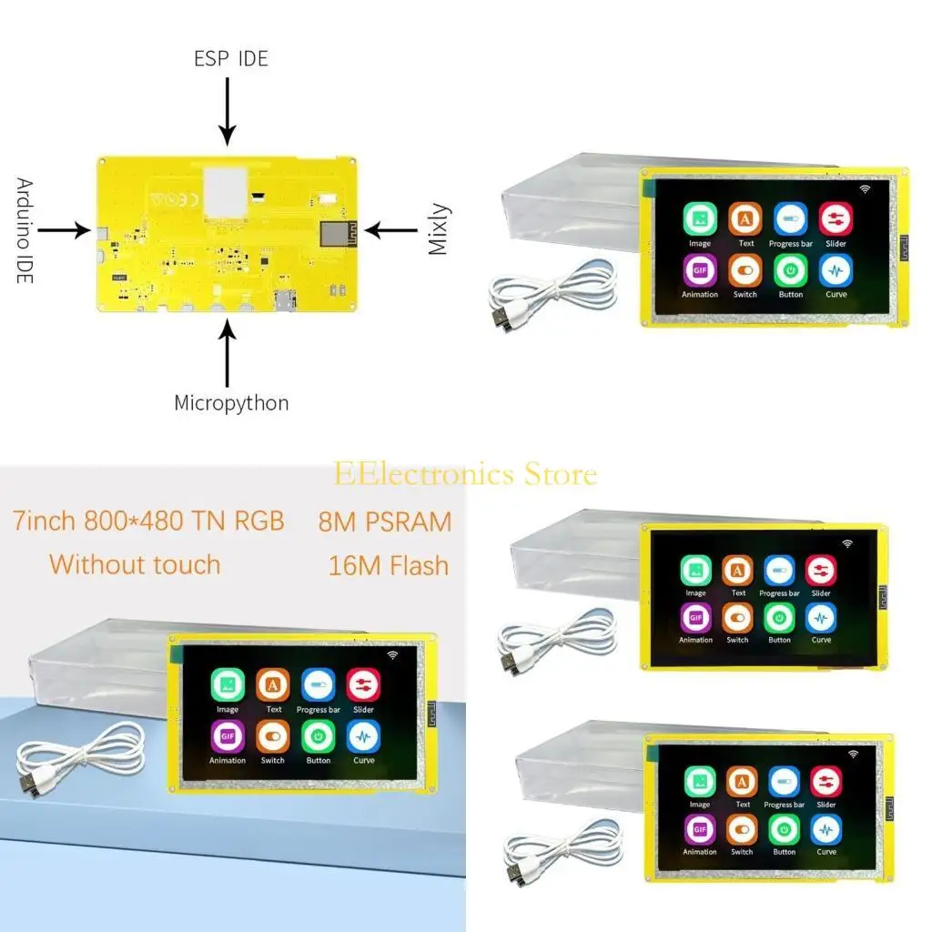 B03C ESP32-S3 LVGL WIFI Bluetooth-compatible 7'' 800x480 Smart Display Screen 7inch LCD TFT Module Development Board
B03C ESP32-S3 LVGL WIFI Bluetooth-compatible 7'' 800x480 Smart Display Screen 7inch LCD TFT Module Development Board