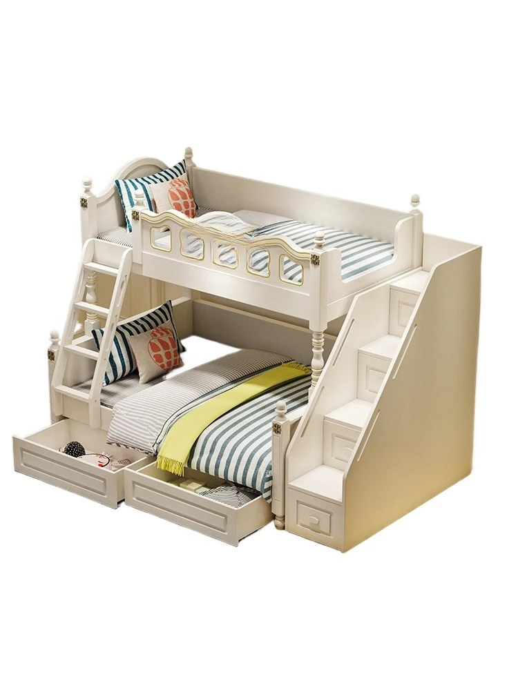 High and low bed staggered, solid wood bunk bed, upper and lower bed combination
High and low bed staggered, solid wood bunk bed, upper and lower bed combination