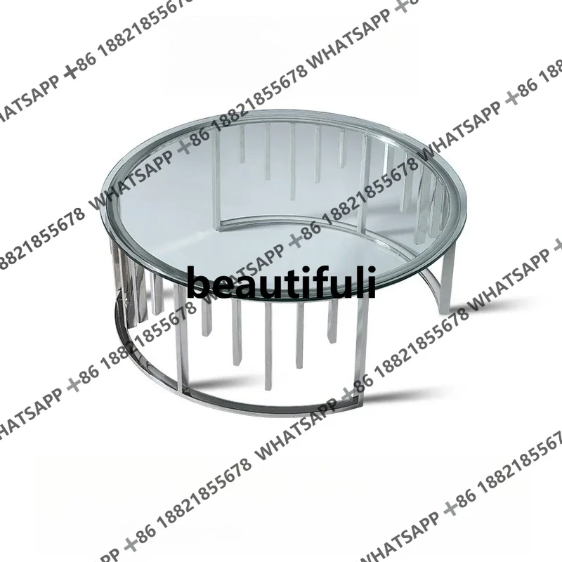 R stainless steel round coffee table living room household small apartment light luxury high-end
R stainless steel round coffee table living room household small apartment light luxury high-end