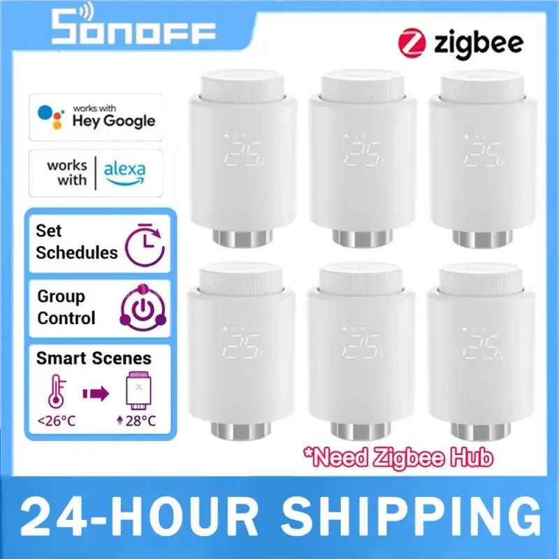 SONOFF Smart TRV Zigbee Thermostatic Radiator Valve TRVZB Home Heating Temperature Control Support Alexa Google ZHA MQTT Ewelink
SONOFF Smart TRV Zigbee Thermostatic Radiator Valve TRVZB Home Heating Temperature Control Support Alexa Google ZHA MQTT Ewelink