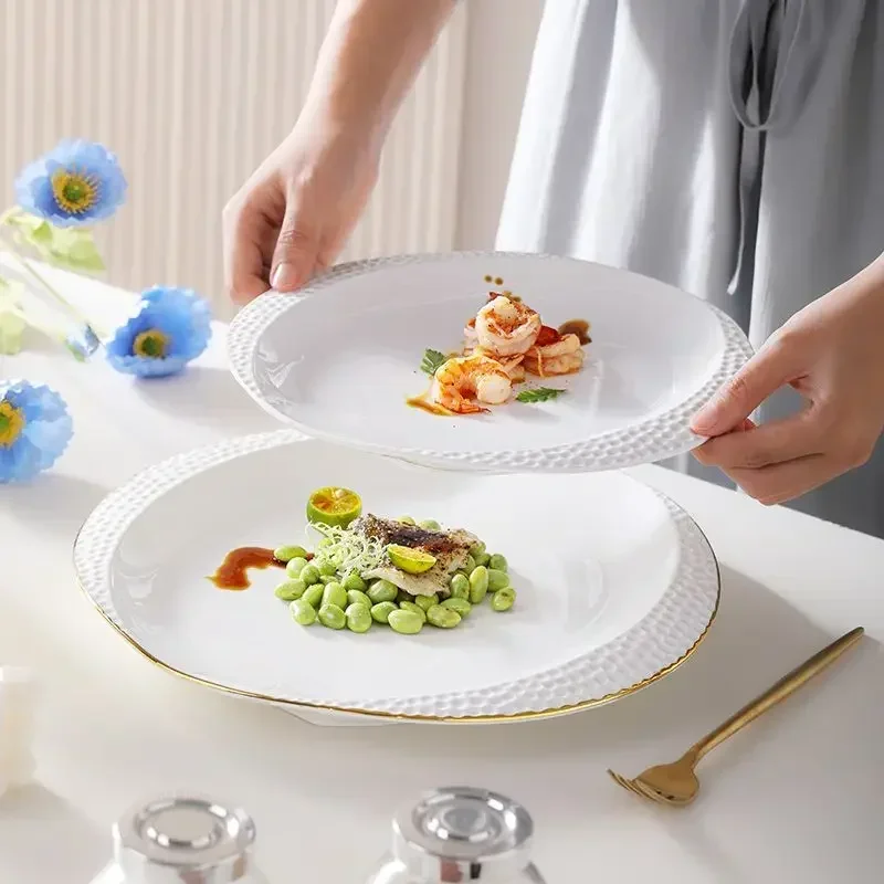 Nordic Gold Thread Meteorite Pattern Disc Ceramic Tableware Dessert Plate Dinner Cooking Plate Household Kitchen Utensils Decor
Nordic Gold Thread Meteorite Pattern Disc Ceramic Tableware Dessert Plate Dinner Cooking Plate Household Kitchen Utensils Decor