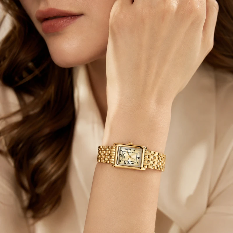 Vintage Style Gold Rectangle Women Quartz Watch with Slim Metal Band Classic Arabic Numeral Dial Ladies Dress Watch Reloj Mujer
Vintage Style Gold Rectangle Women Quartz Watch with Slim Metal Band Classic Arabic Numeral Dial Ladies Dress Watch Reloj Mujer