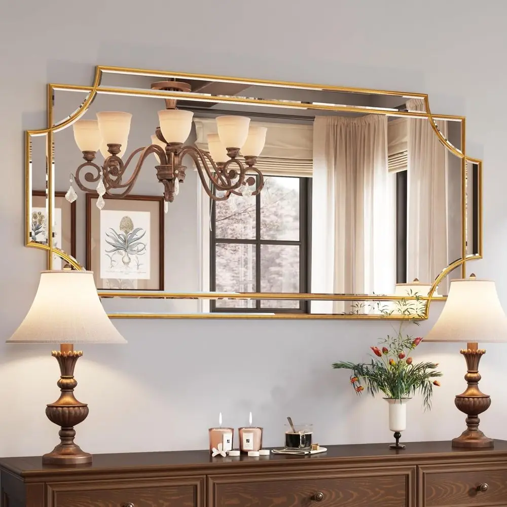 Gold Traditional Mirror or Wall, Art Decorative Beveled ull Length Mirror or Home Decor, Bathroom, Living Room, Bedroom, Kitchen
Gold Traditional Mirror or Wall, Art Decorative Beveled ull Length Mirror or Home Decor, Bathroom, Living Room, Bedroom, Kitchen