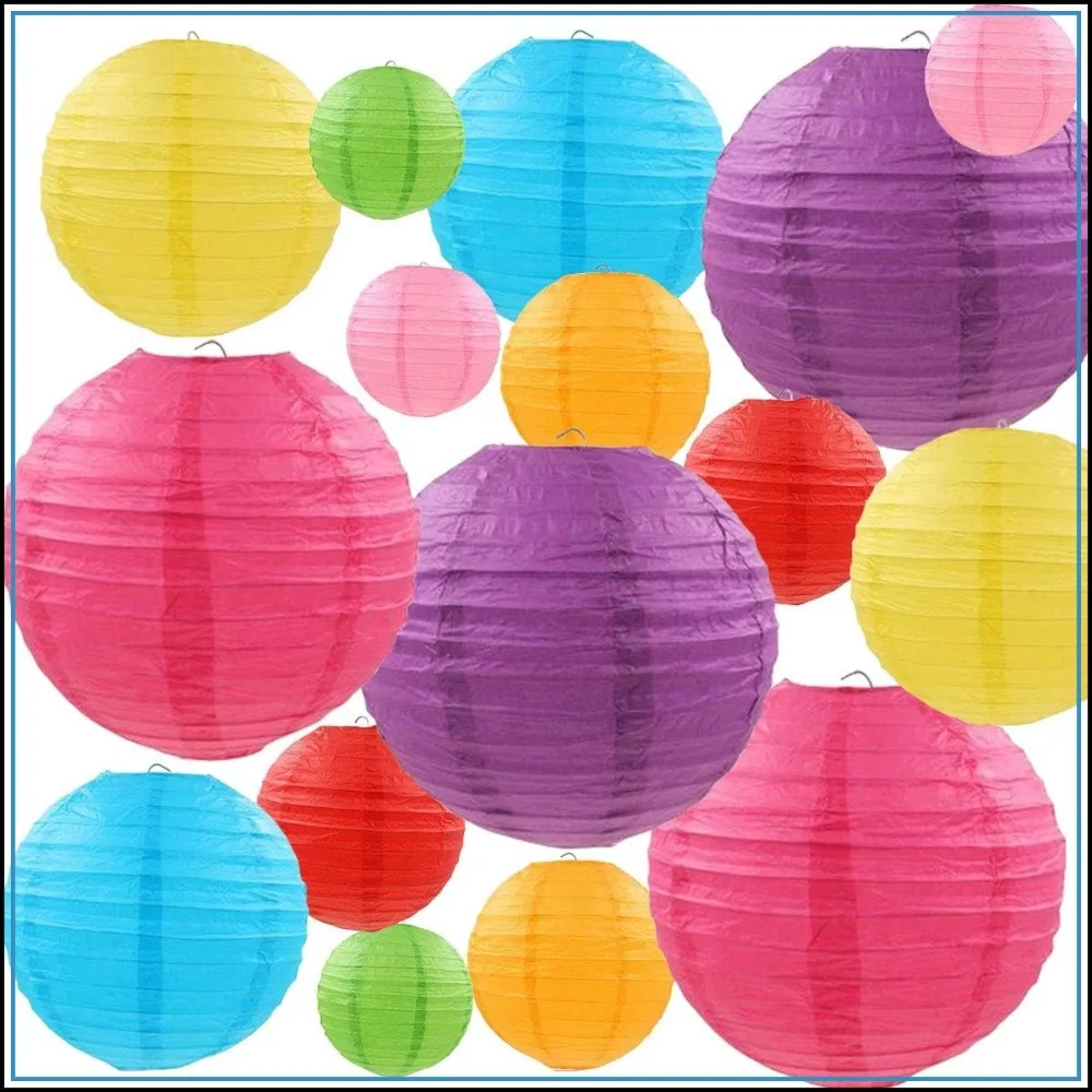 16 Pcs Colorful Paper Lanterns (4", 6", 8", 10") - Chinese/Japanese Hanging Decorations for Home, Parties, Weddings
16 Pcs Colorful Paper Lanterns (4", 6", 8", 10") - Chinese/Japanese Hanging Decorations for Home, Parties, Weddings