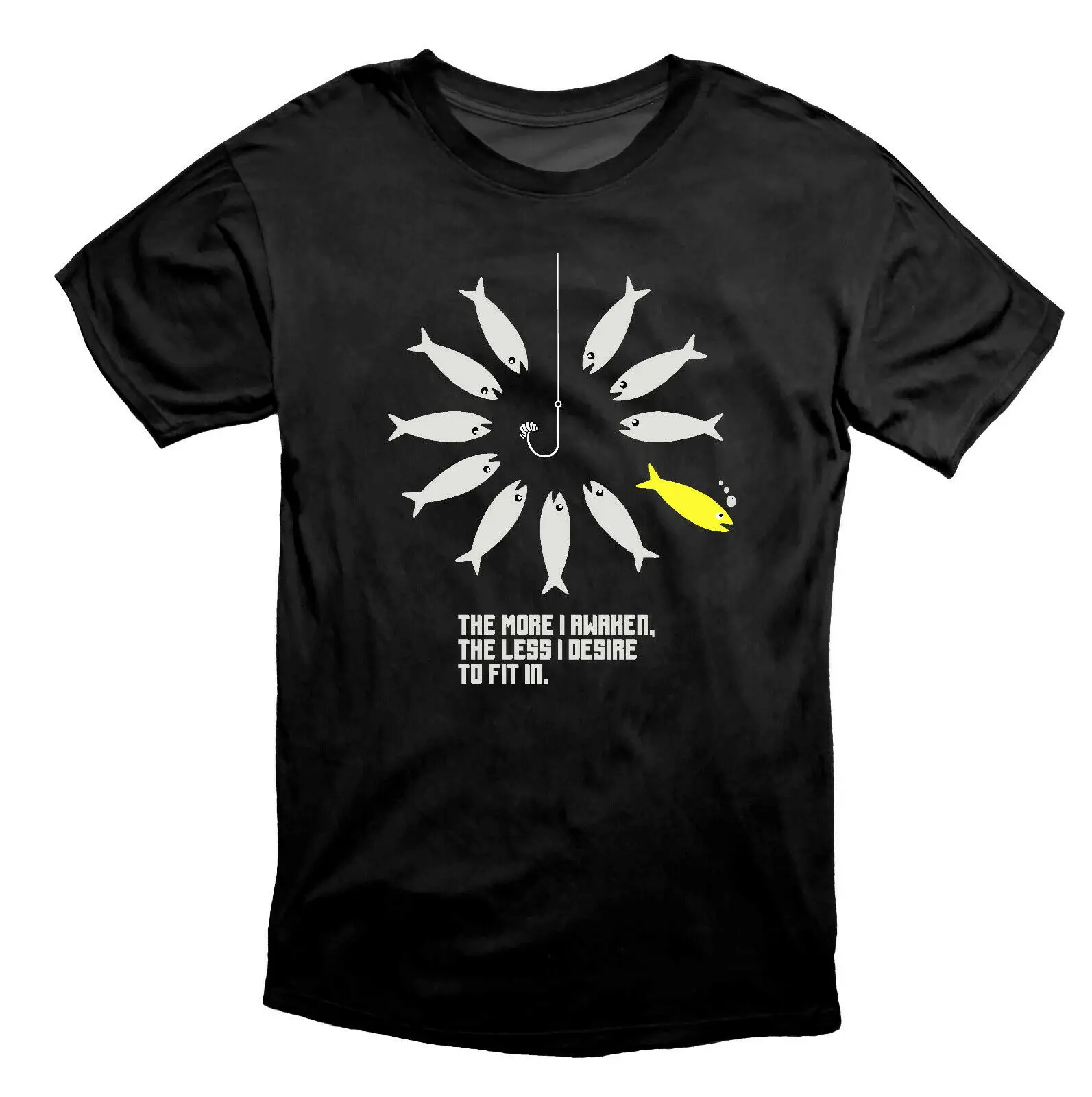 The More I Awaken The Less I Desire To Fit In Protest T Shirt Black Men's 100% Cotton Casual T-shirts Loose Top Size S-3XL
The More I Awaken The Less I Desire To Fit In Protest T Shirt Black Men's 100% Cotton Casual T-shirts Loose Top Size S-3XL
