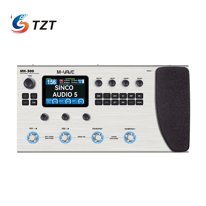 TZT M-WAVE MK-300 Guitar Bass Comprehensive Effects Pedal Audio Processor 160+ Preset Timbres with 3.5-inch Color Screen
TZT M-WAVE MK-300 Guitar Bass Comprehensive Effects Pedal Audio Processor 160+ Preset Timbres with 3.5-inch Color Screen