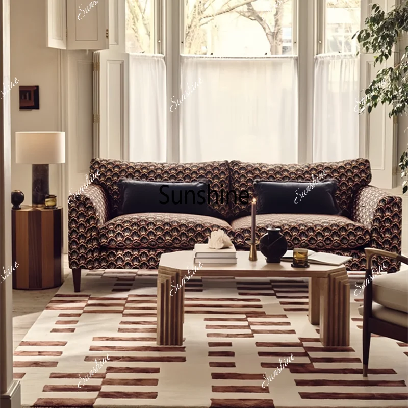 American retro solid wood small apartment living room three-person pastoral design bed and breakfast sofa
American retro solid wood small apartment living room three-person pastoral design bed and breakfast sofa