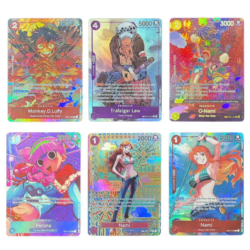 Anime OPCG Proxy Cards Leader Replica Sanji Okiku Nami Luffy Law Game One Piece Foil Cards for Collection Toys
Anime OPCG Proxy Cards Leader Replica Sanji Okiku Nami Luffy Law Game One Piece Foil Cards for Collection Toys