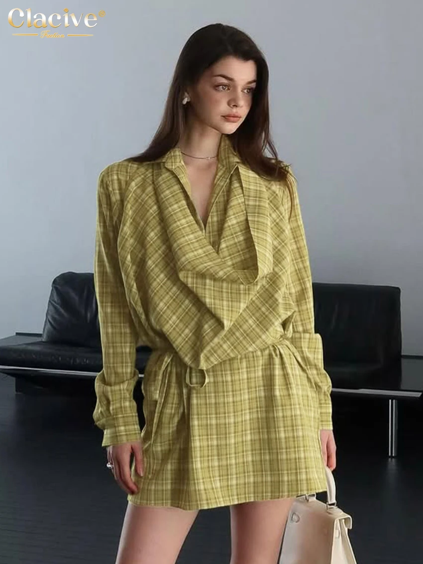 Clacive Fashion Loose Yellow Plaid Women's Dress Autumn Lapel Long Sleeve Mini Dresses Elegant Classic Female Dress Streetwear
Clacive Fashion Loose Yellow Plaid Women's Dress Autumn Lapel Long Sleeve Mini Dresses Elegant Classic Female Dress Streetwear