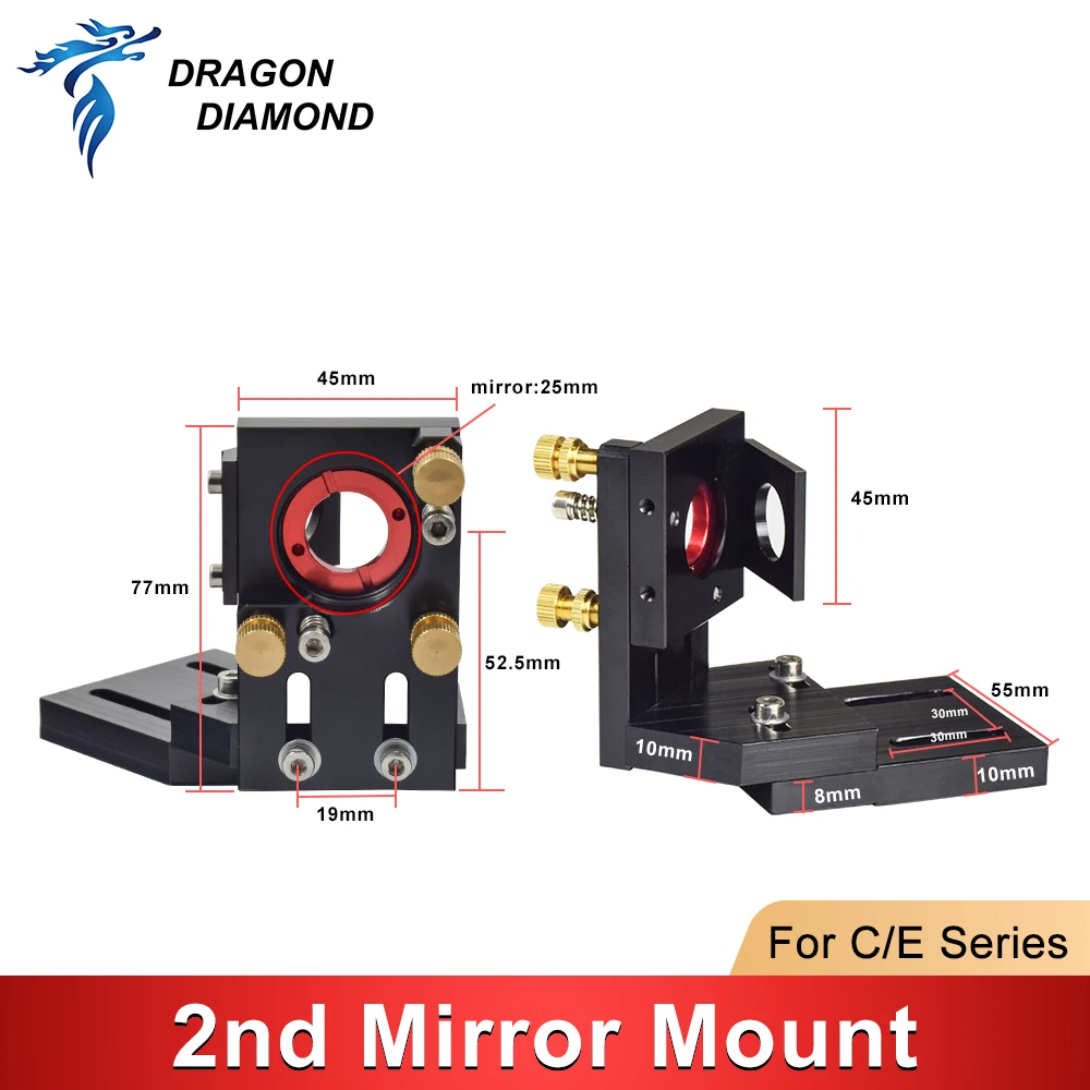 C/E Series CO2 2nd Mirror Mount For Mirror 25mm For CO2 Laser Engraving Mavhine
C/E Series CO2 2nd Mirror Mount For Mirror 25mm For CO2 Laser Engraving Mavhine