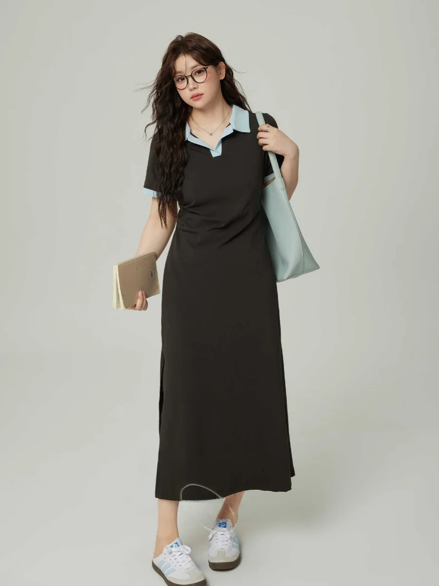 Monika plus Size Women's Dress Korean Style A-Line Long Skirt Side Slit High Waist Slimming Summer New Arrival Casual Wear
Monika plus Size Women's Dress Korean Style A-Line Long Skirt Side Slit High Waist Slimming Summer New Arrival Casual Wear