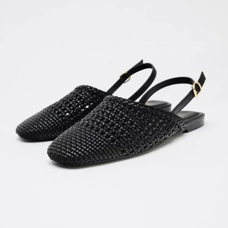 Retro Round Toe Weave Design Women Flat Sandals Breathable Hollow Out Black Vacation Beach Mules Shoes Ladies Summer Footwear
Retro Round Toe Weave Design Women Flat Sandals Breathable Hollow Out Black Vacation Beach Mules Shoes Ladies Summer Footwear