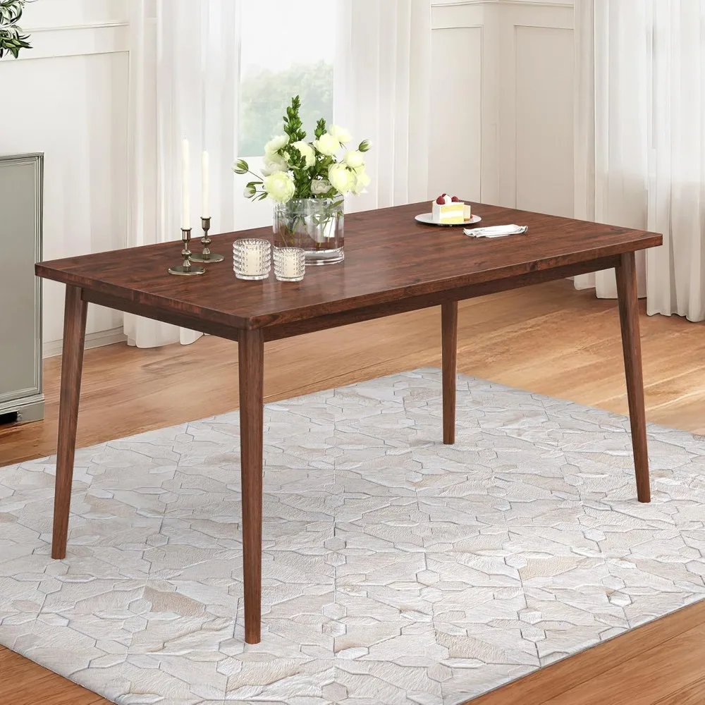 59" Dining Table, Rubber Wood Dining Table, Rectangular Dining Room Table, Wood Kitchen Desk for Kitchen Apartment Living Room
59" Dining Table, Rubber Wood Dining Table, Rectangular Dining Room Table, Wood Kitchen Desk for Kitchen Apartment Living Room